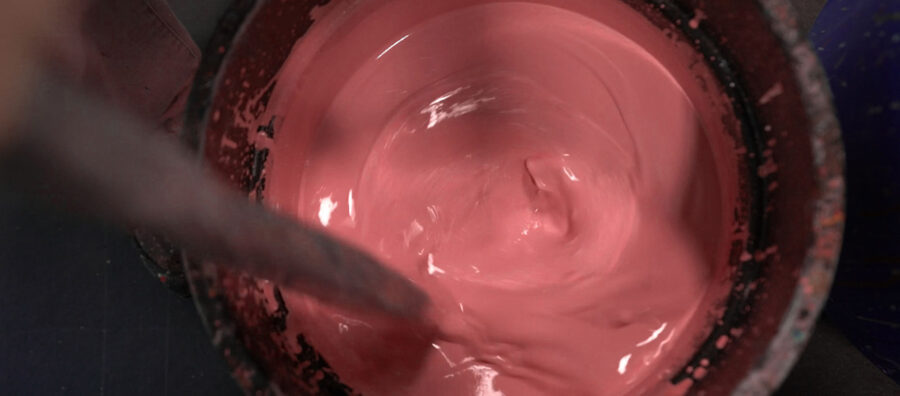 leather custom color stain mixing pouring pink tint