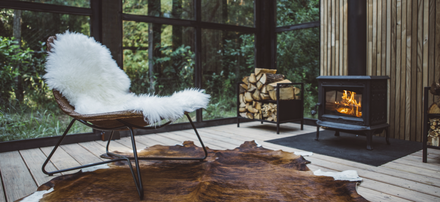 Rustic patio featuring Cortina curated leathers