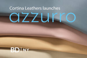 four colors of Cortina Leathers Azzurro collection in a blue, pink, yellow and beige, the colors of the Cinque Terre.