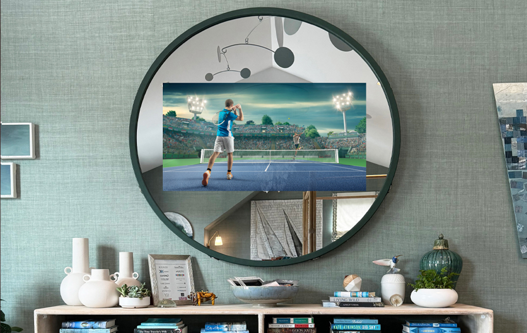 Cortina-Reflectel-Circle-TVMirror-Vernazza-Forest-Design